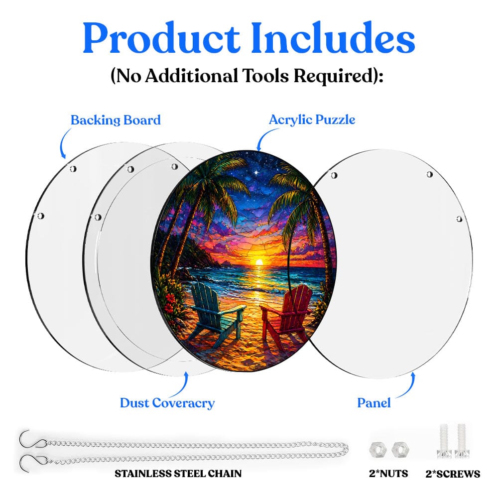 Acrylic Jigsaw Puzzle Suncatcher - Paradise View - Image 4