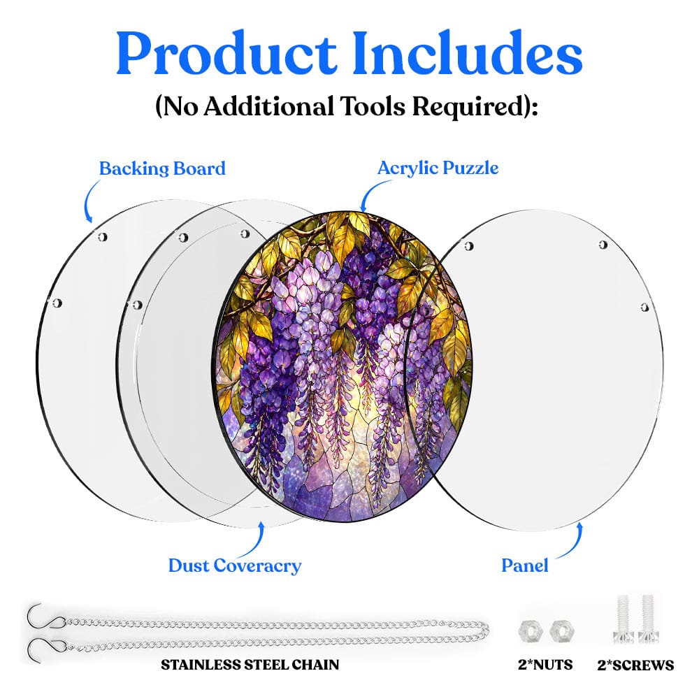 Acrylic Jigsaw Puzzle Suncatcher - Purple Cascade - Image 4