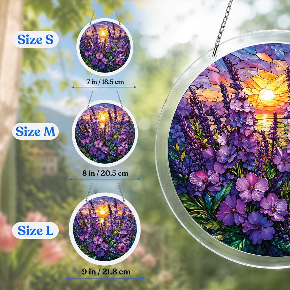 Acrylic Jigsaw Puzzle Suncatcher - Violet Sunset - Image 3