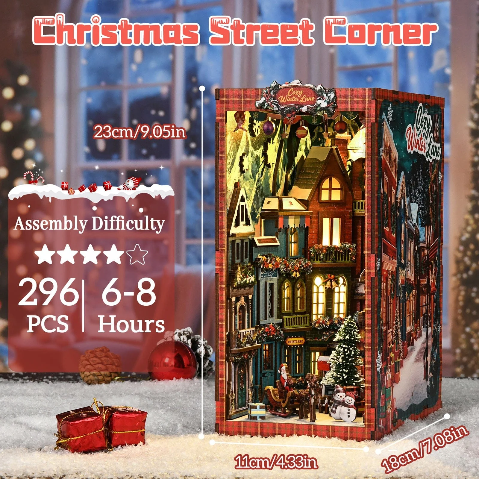 Christmas Street Corner - DIY Book Nook Kit - Image 5