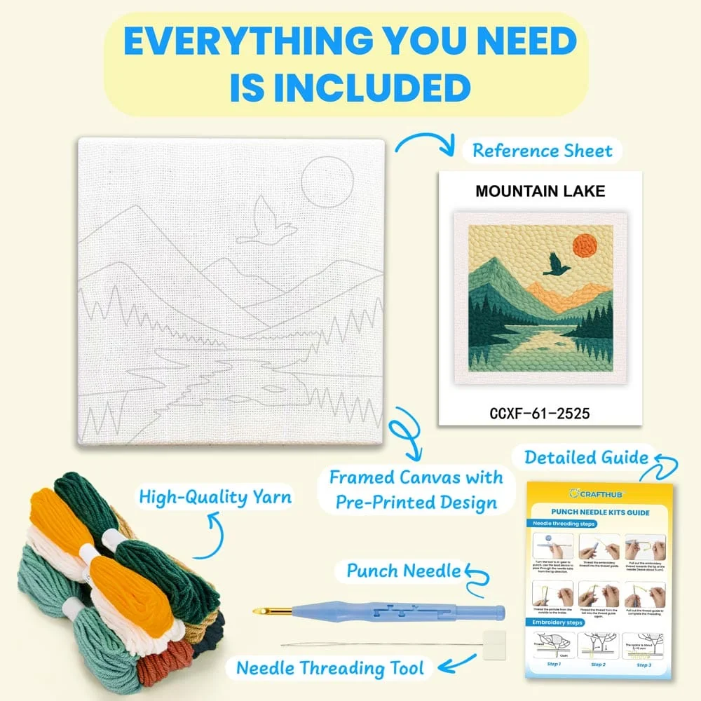 Mountain Lake - Punch Needle Kit - Image 3